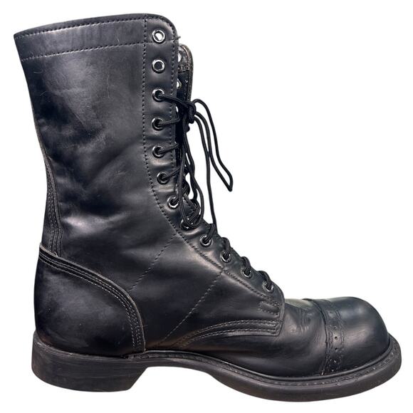 Vintage Double H 975 Black Leather Combat Jump Boots Size US 8.5 E main image 11